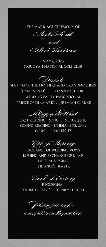 Brilliant Border on Black Foil-Pressed Flat Program