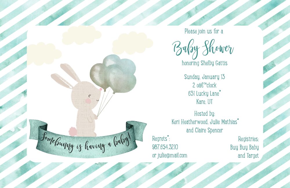 Some-Bunny Baby Shower Invitation