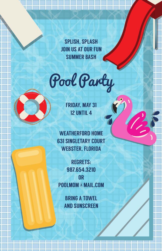 Pool Party Invitation