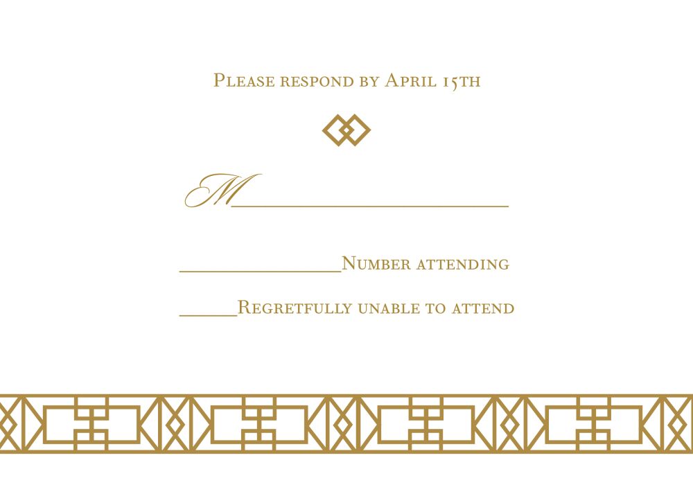 Art Deco Reply Card