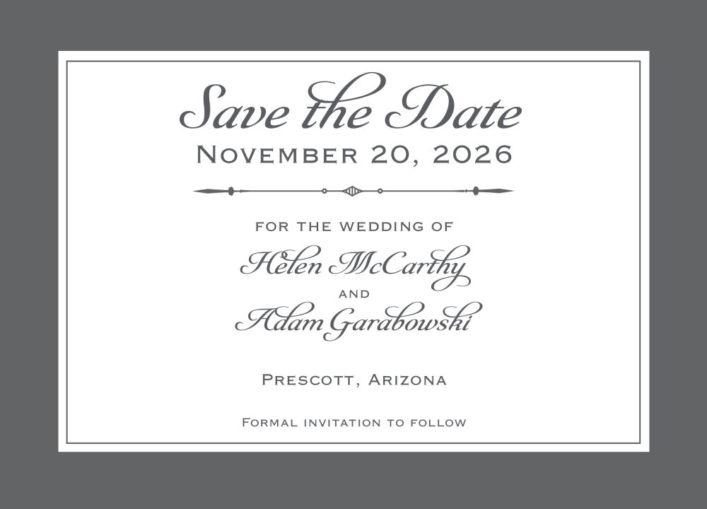 Simply Sophisticated Grey Save The Date Card