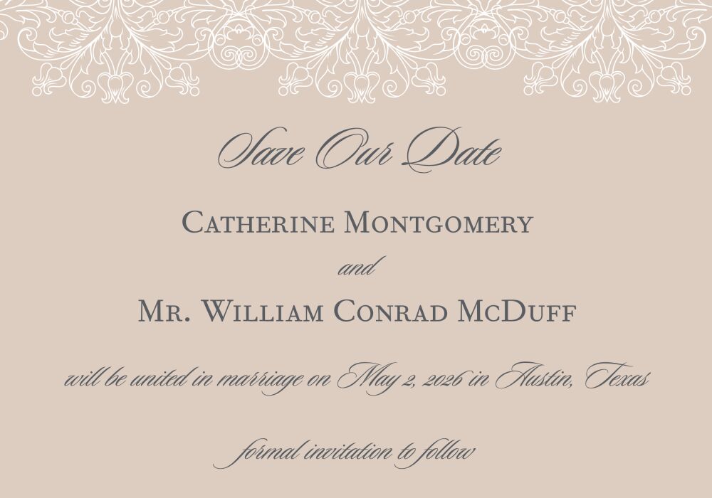 Lace Save The Date Magnet