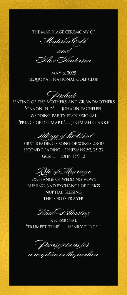 Black & Gold  Flat Program