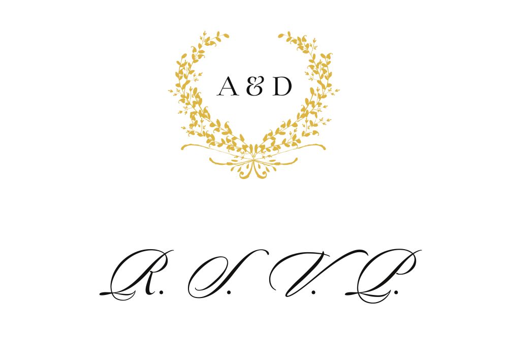 Gold Wreath Reply Postcard