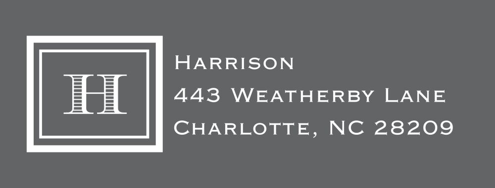 Gray Rect Return Address Label