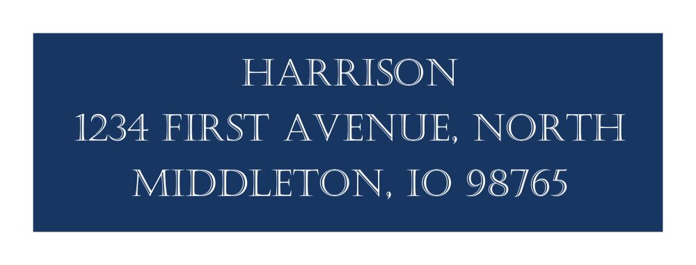 Navy and White Simple Return Address Label
