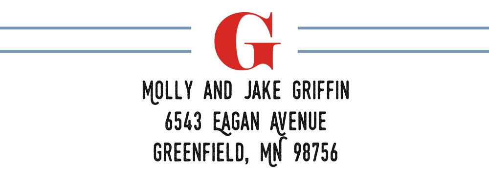 Headlines Blue Grey Return Address Label