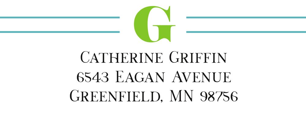 Headlines Blue Green Return Address Label