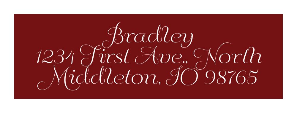 Burgundy and White Simple Return Address Label