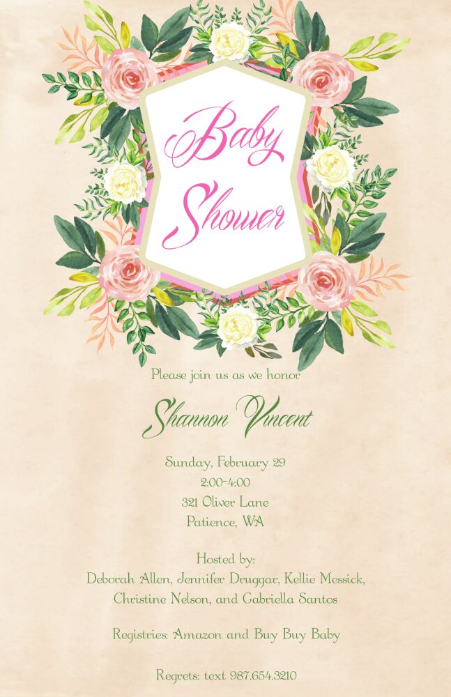 Crested Blooms Invitation