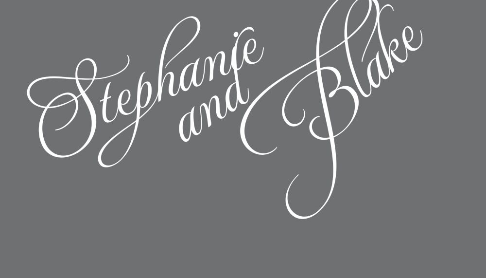 Grey Calligraphic Names Enclosure Card