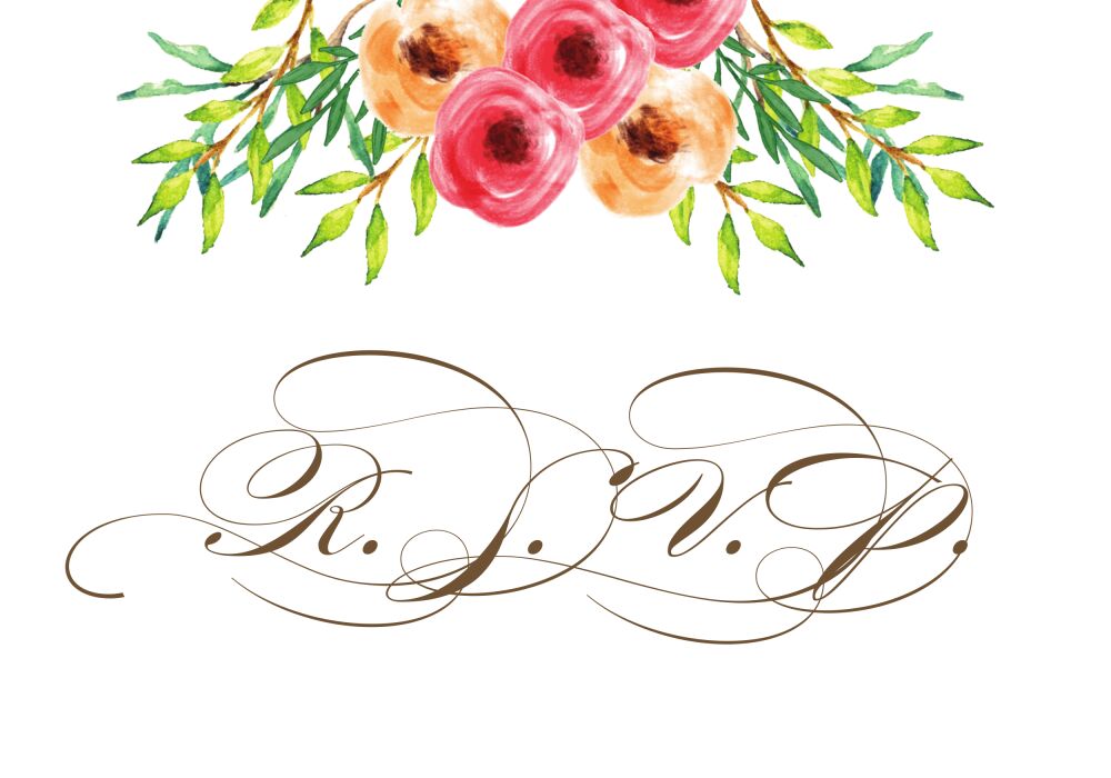 Watercolor Florals Reply Postcard