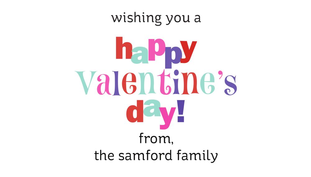 Valentine's Multi Colored Text Treat Bag and Topper