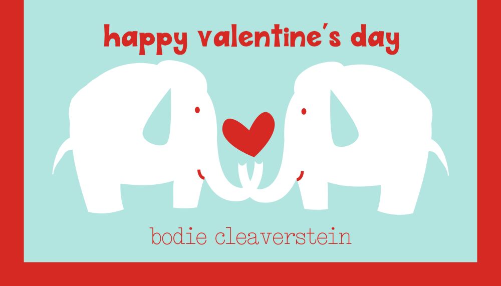 Valentine's Elephant Treat Bag and Topper