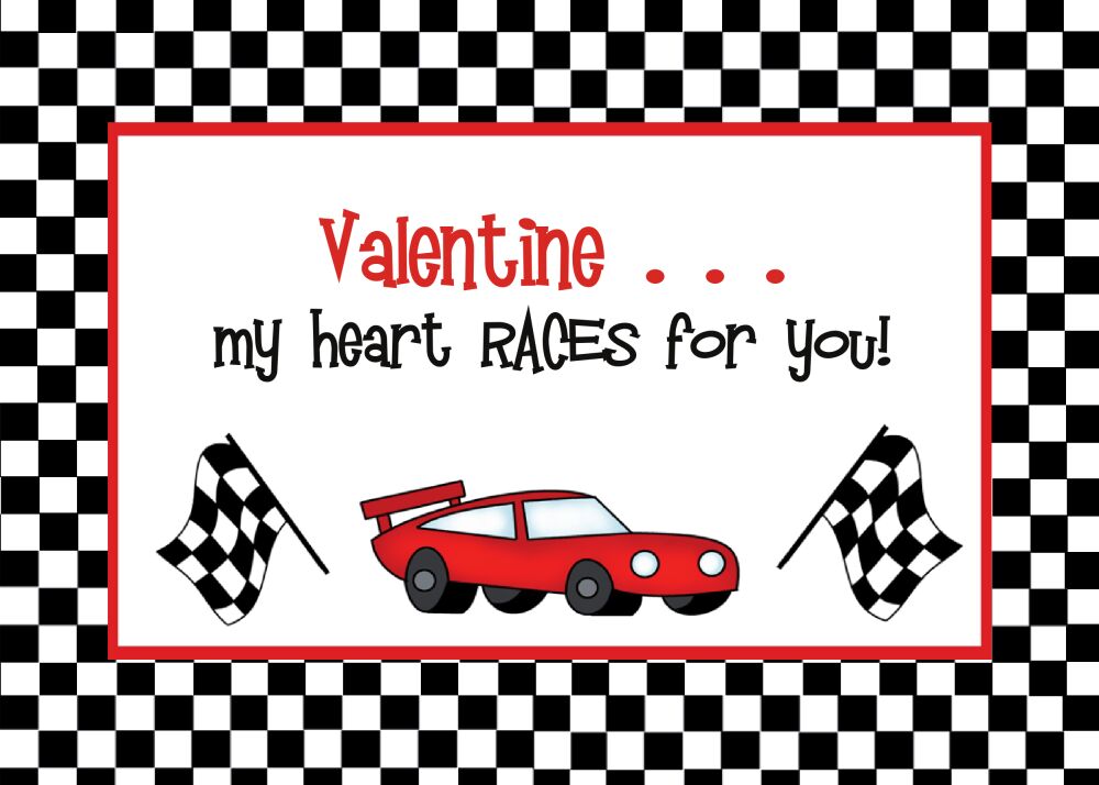 Racecar Valentine Cards
