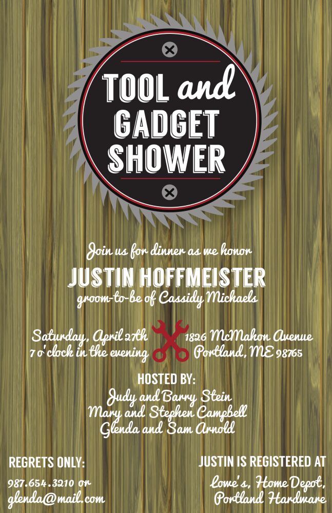 Tool and Gadget Saw Blade Invitation