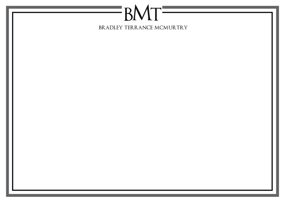 Black and Grey Simple Flat Notecard