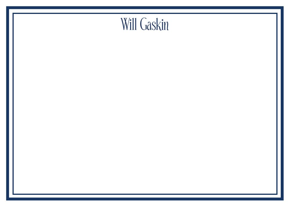 Simple Navy Border Flat Notecard