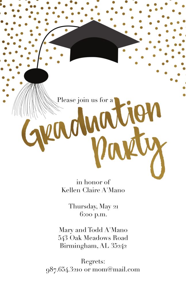 Confetti Graduate Party Invitation