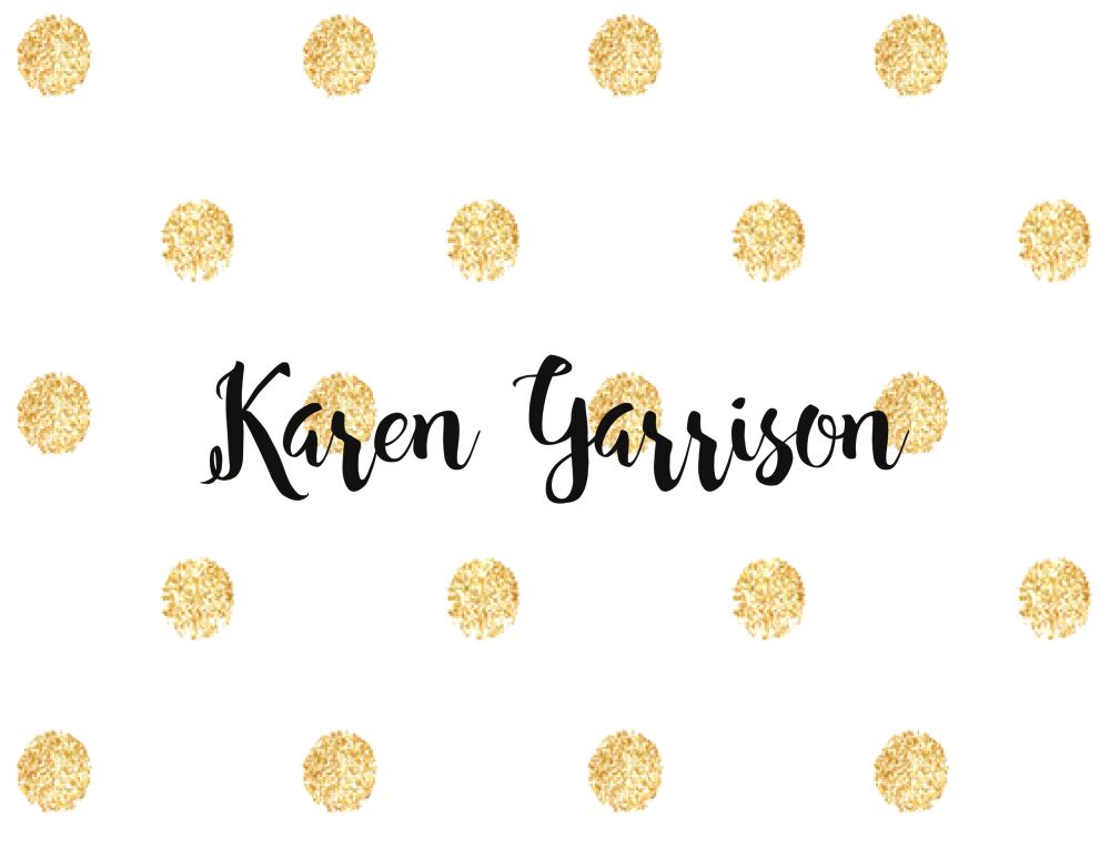 Glittery Gold Polka Dots Folded Note