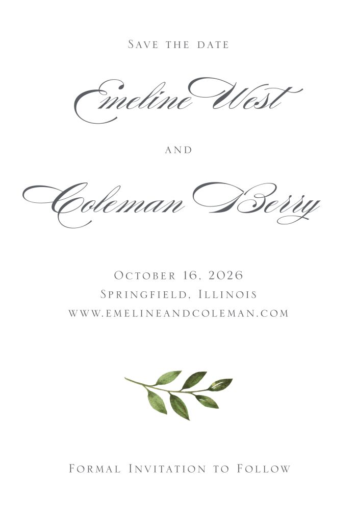 Twig Save the Date Magnet