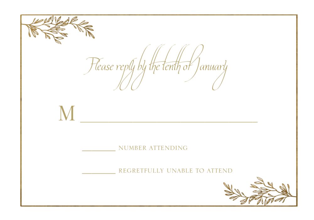 Foiled Branches Foil-Pressed Reply Card