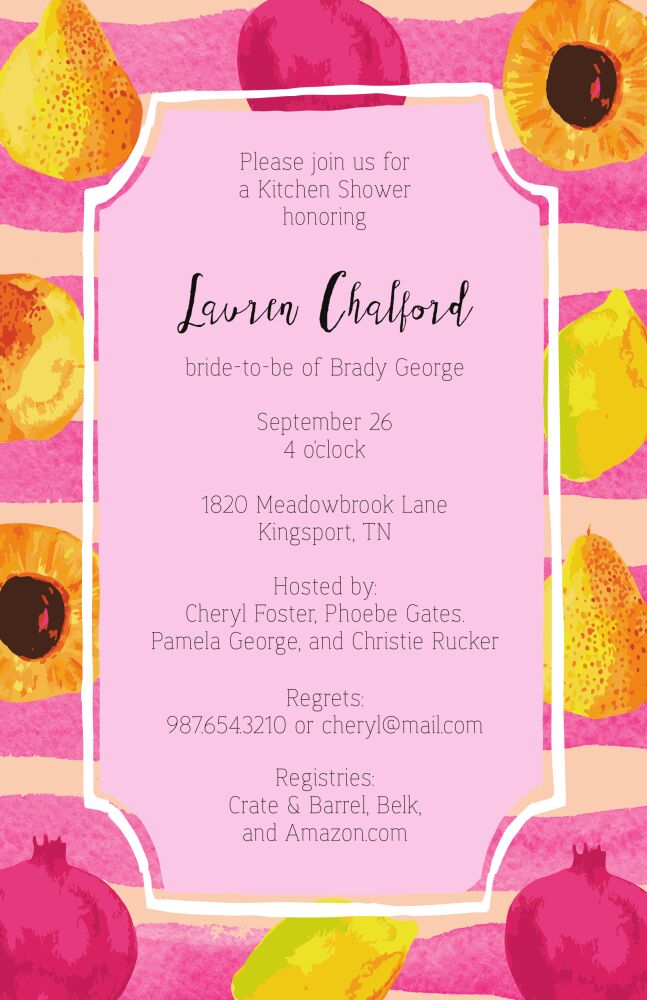 Watercolor Fruit Invitation