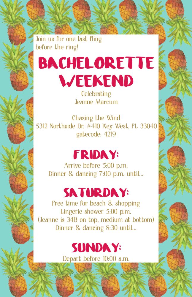 Key West Pineapples Invitation