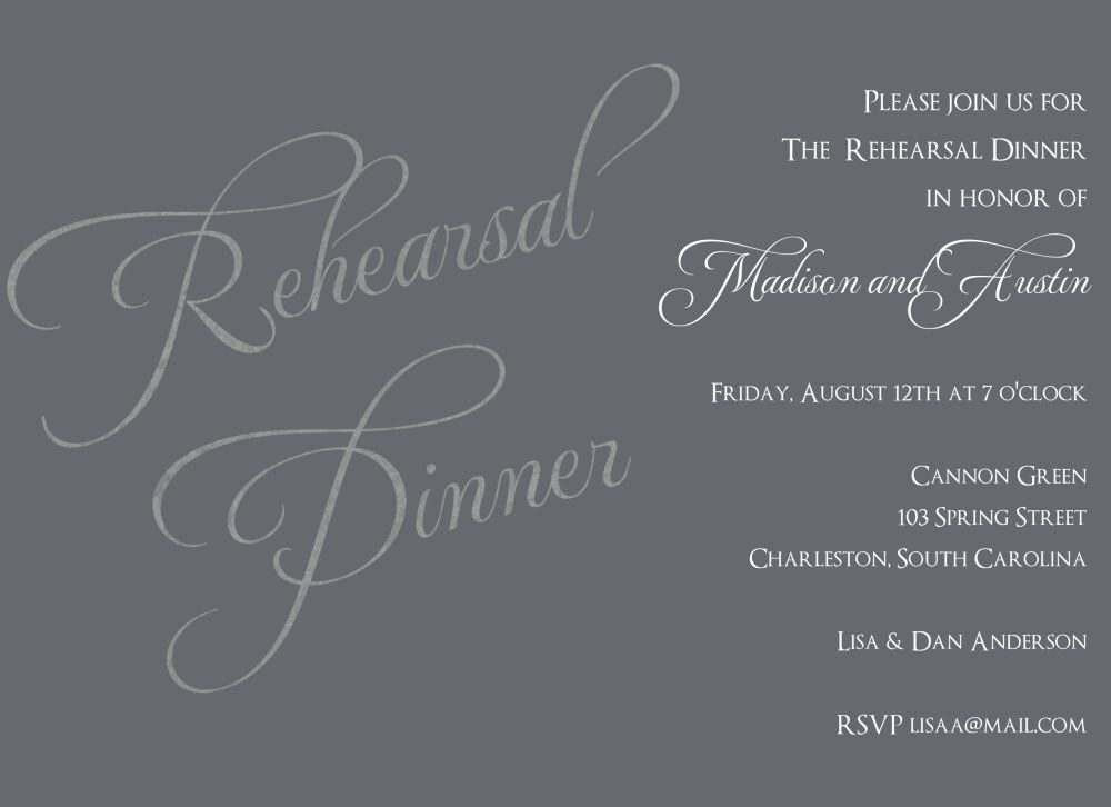 Foil Rehearsal Dinner Foil-Pressed Invitation