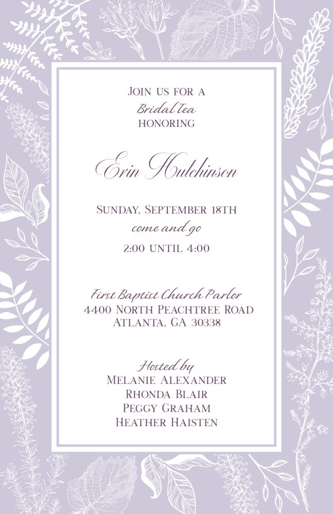 Botanical Leaves Invitation