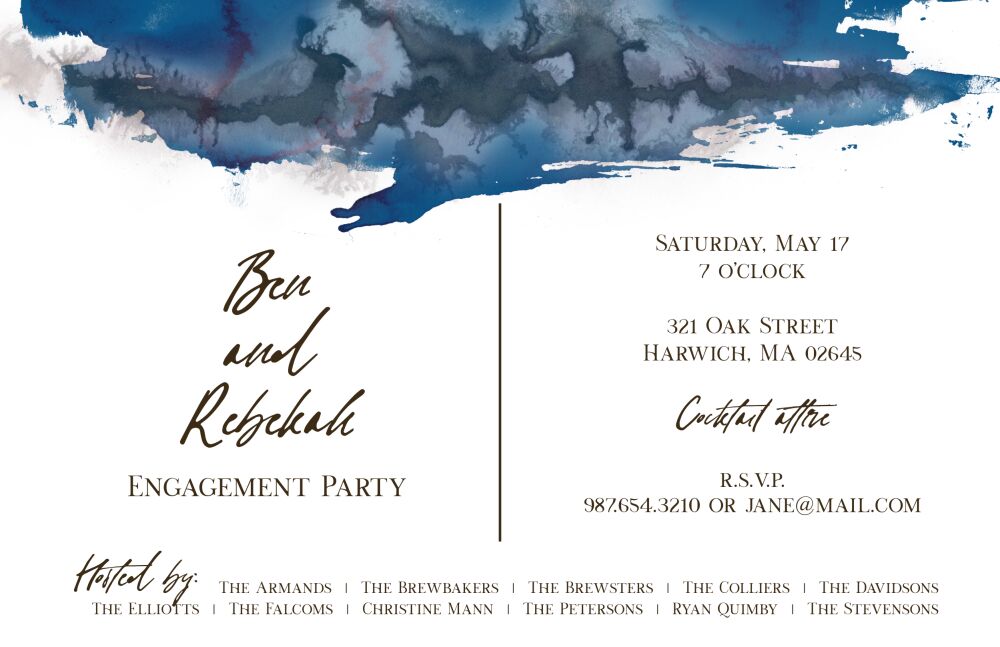 Blue Quartz Stone Invitation