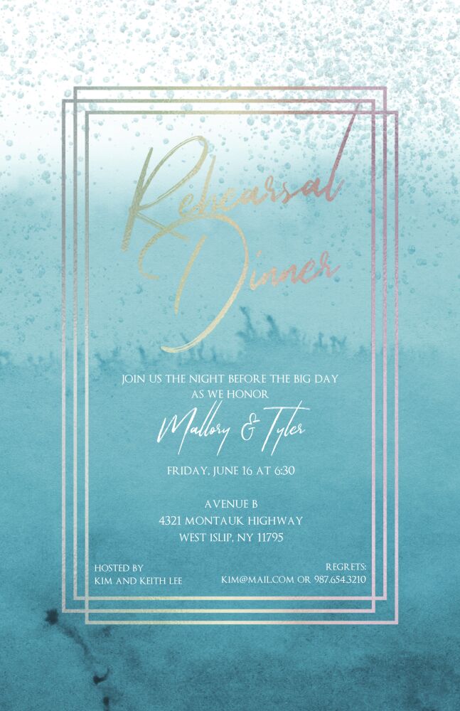 Reflection Rehearsal Dinner Invitation