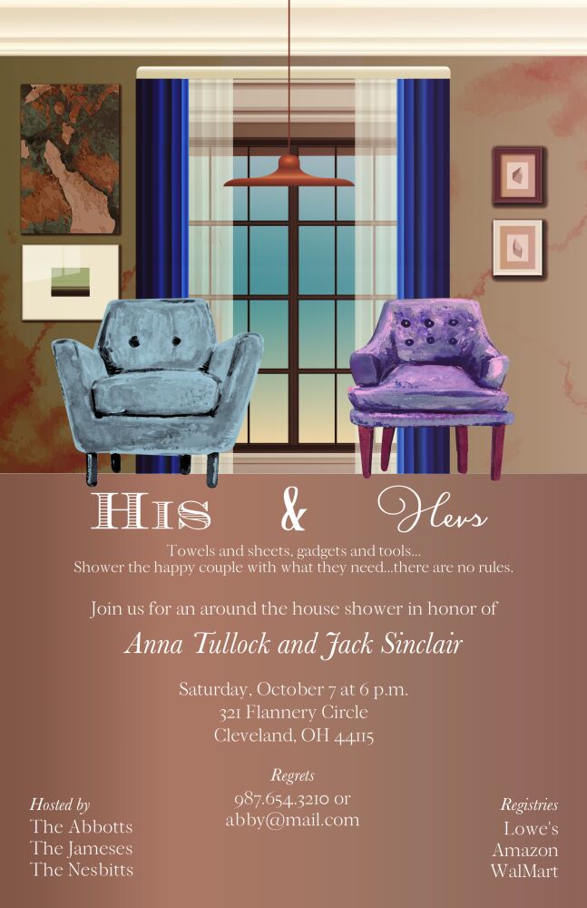 Modern His & Hers Shower Invitation