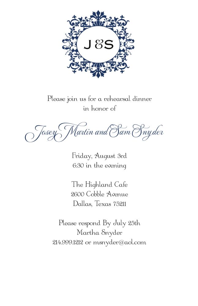 Elegant Initial Invitation