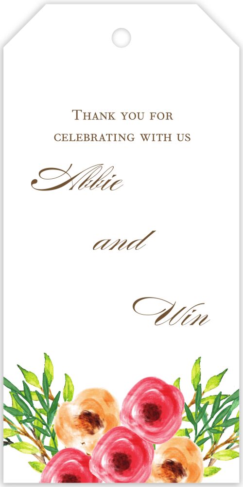 Watercolor Florals Hanging Gift Tag