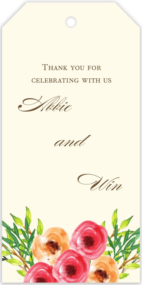 Watercolor Florals Hanging Gift Tag