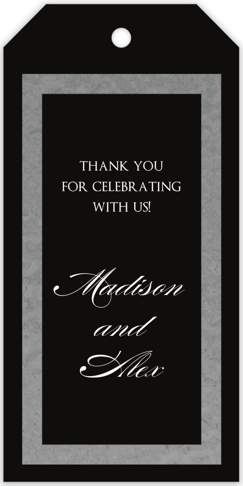 Brilliant Border on Black Foil-Pressed Gift Tag