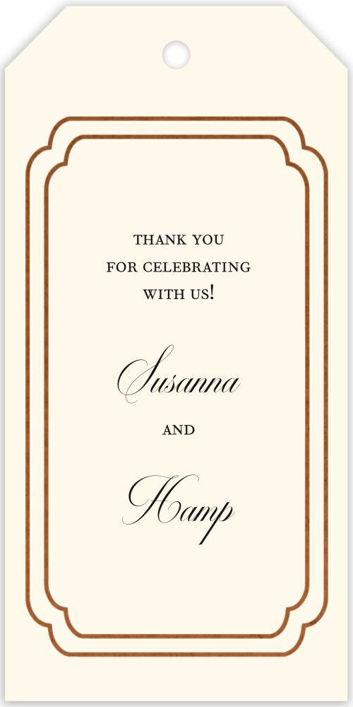 Shining Double Frame Foil-Pressed Gift Tag