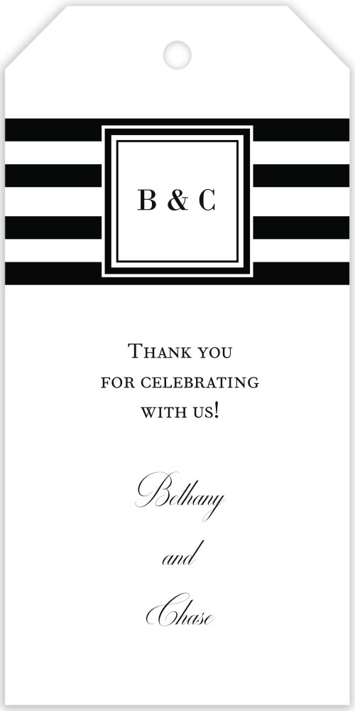 Black and White Stripes Gift Tag 