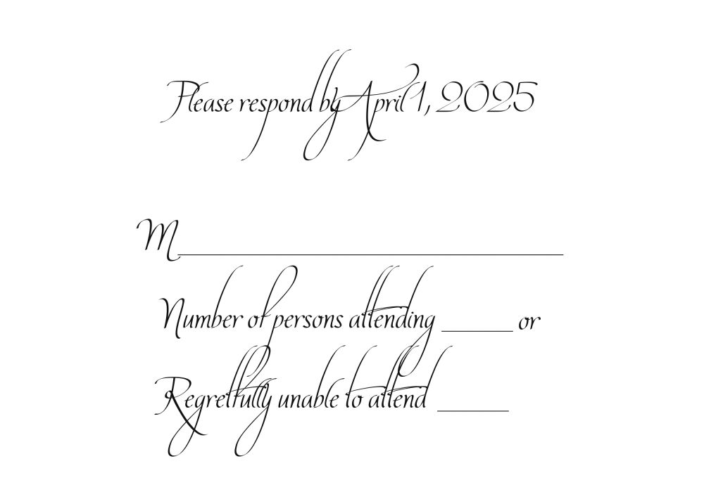 Calligraphy Reply Card 