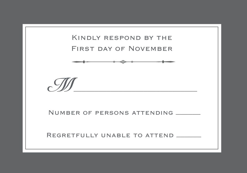 Simply Sophisticated Grey Reply Card