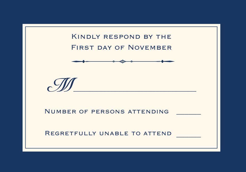 Simply Sophisticated Navy Reply Card