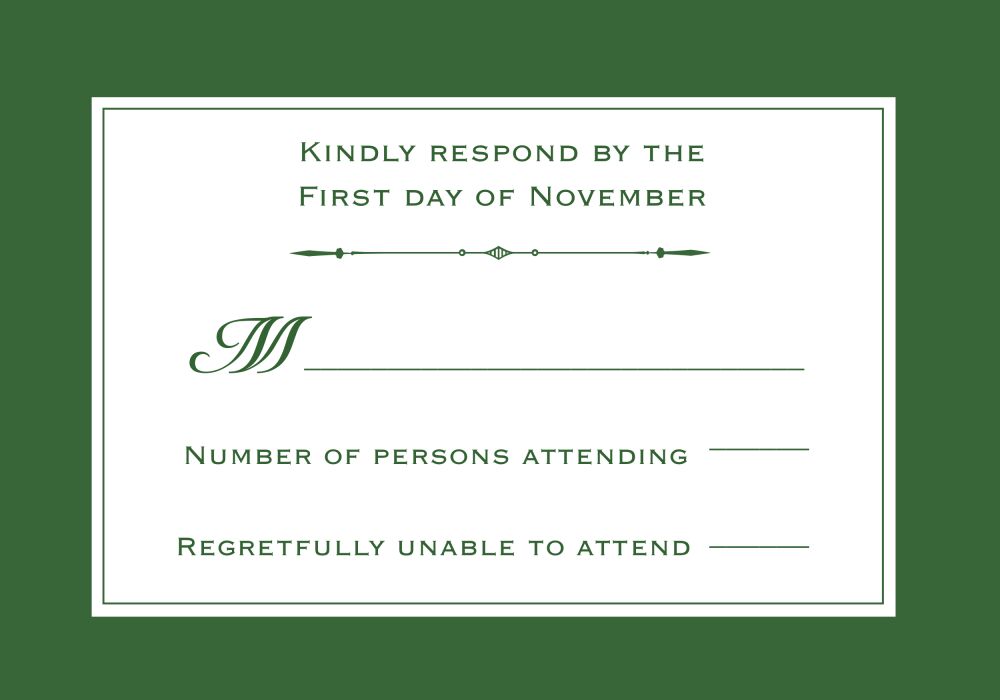Simply Sophisticated Green Reply Card