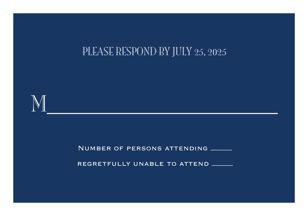 Navy Svelte Reply Card