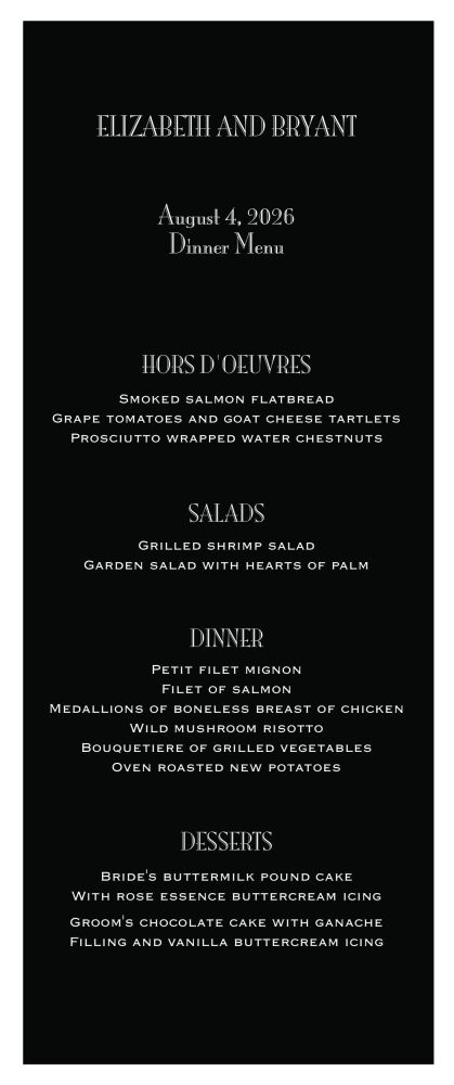 Black Svelte Menu