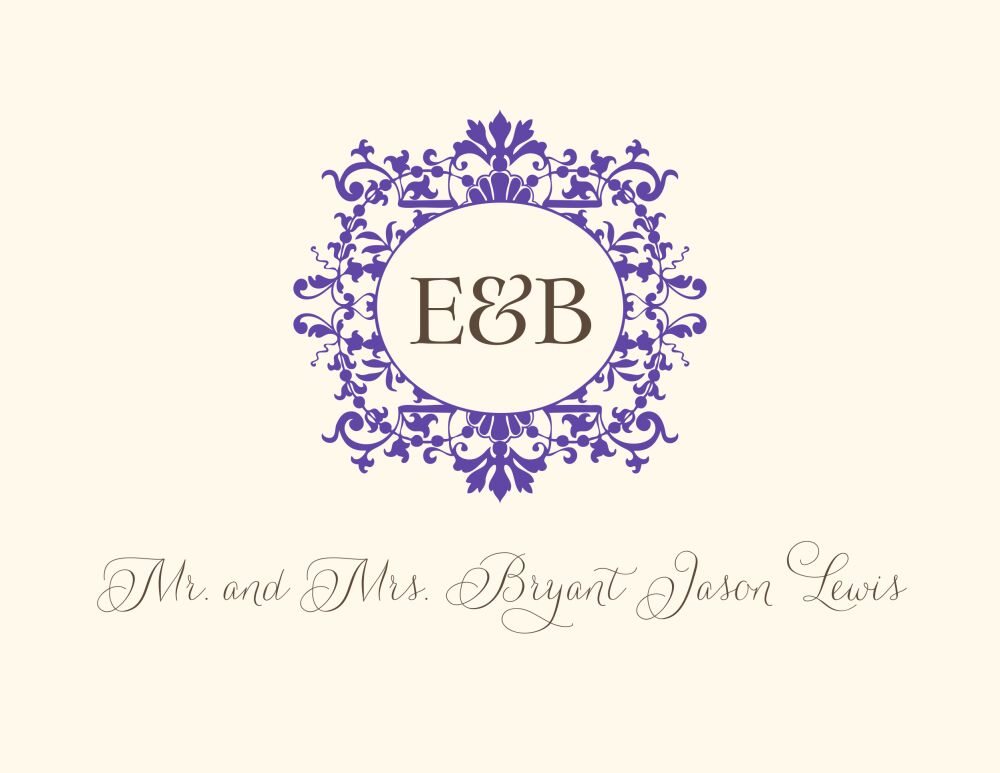 Graceful Purple Frame Notecard