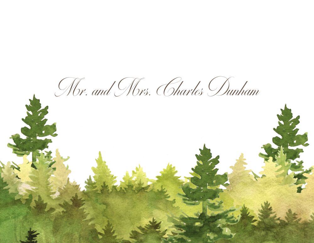 Watercolor Forest Folded Note