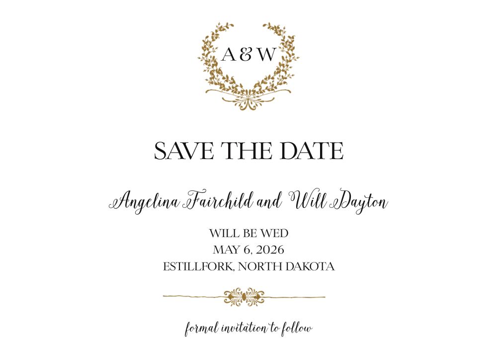 Gleaming Wreath Foil-Pressed Save The Date Card