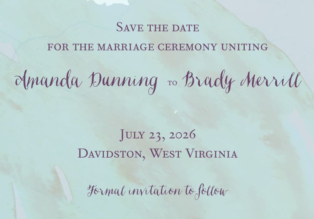 Watercolor Background Save The Date Postcard