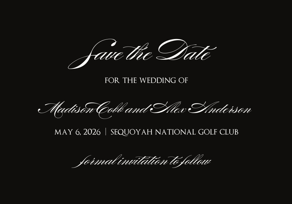 Brilliant Border on Black Save The Date Postcard